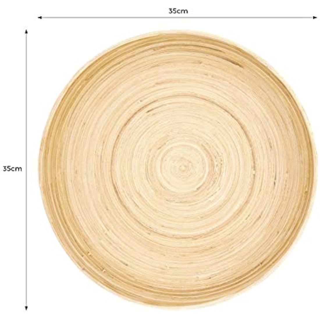 Dehaus® Stylish Wooden Bamboo Tray - Grey Large - Luxury Round Wood Lap Trays for Eating Dinner, Tea and Coffee Tray, Bar Drinks or Food Serving Trays with Handles - Eco Friendly