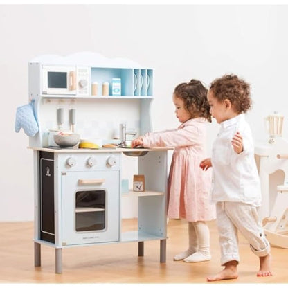 New Classic Toys Modern Kitchenette Electric Cooking, Blue/Natural