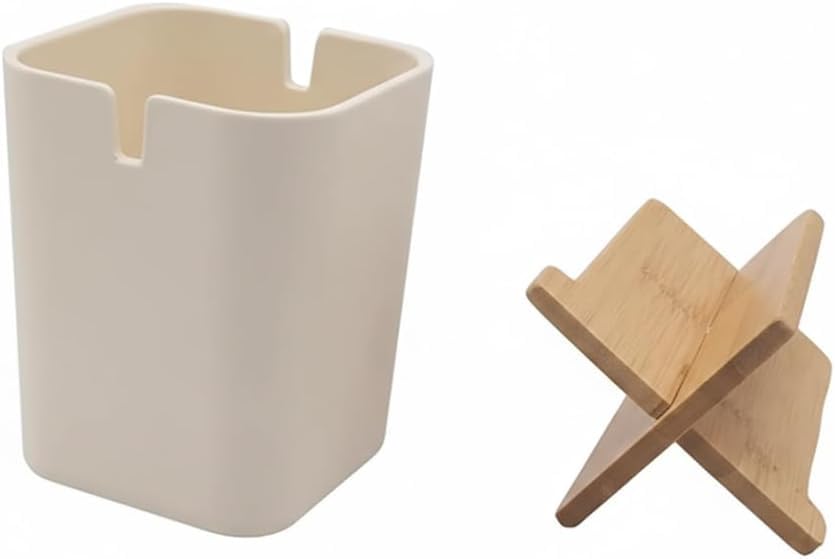 Kandid® Black Bamboo & Biodegradable Toothbrush Holder – Eco-Friendly, Water-Resistant Bathroom Organizer with Removable Divider for Toothbrushes