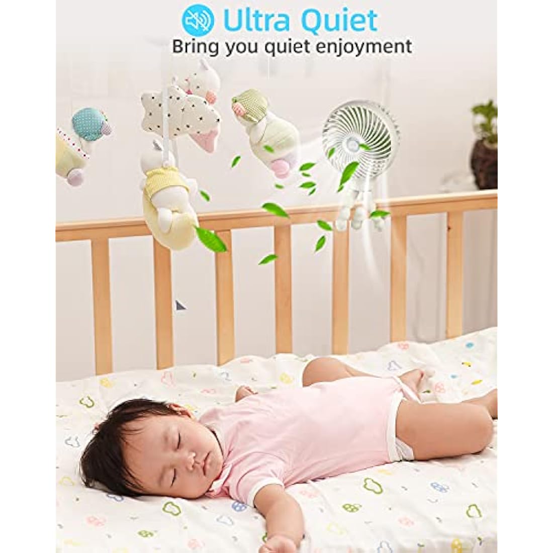 Buggy Fan Travel Holiday Essentials for Baby Toddler, Pushchair Cooling, Pram Fan Clip On Battery Rechargeable Personal Fan for Pram Accessories Stroller Pushchairs Crib Bed Treadmill Car Seat Cot