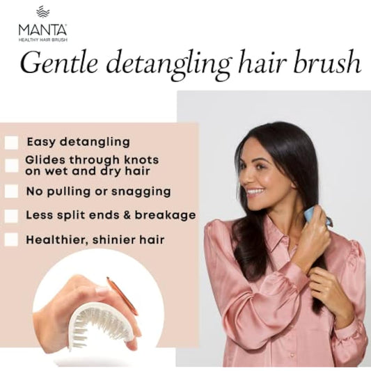 Manta Original Anti-Breakage Hairbrush – Best Detangling & Flexible Brush for Healthy, Thinning & All Hair Types, Gentle Hair Care for Women & Men, Burgundy