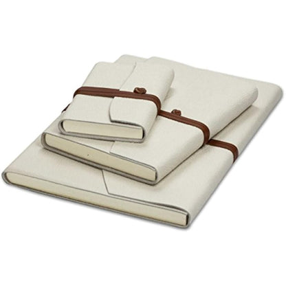 Capri Large Leather Journal A5 (15x21 cm) Ivory