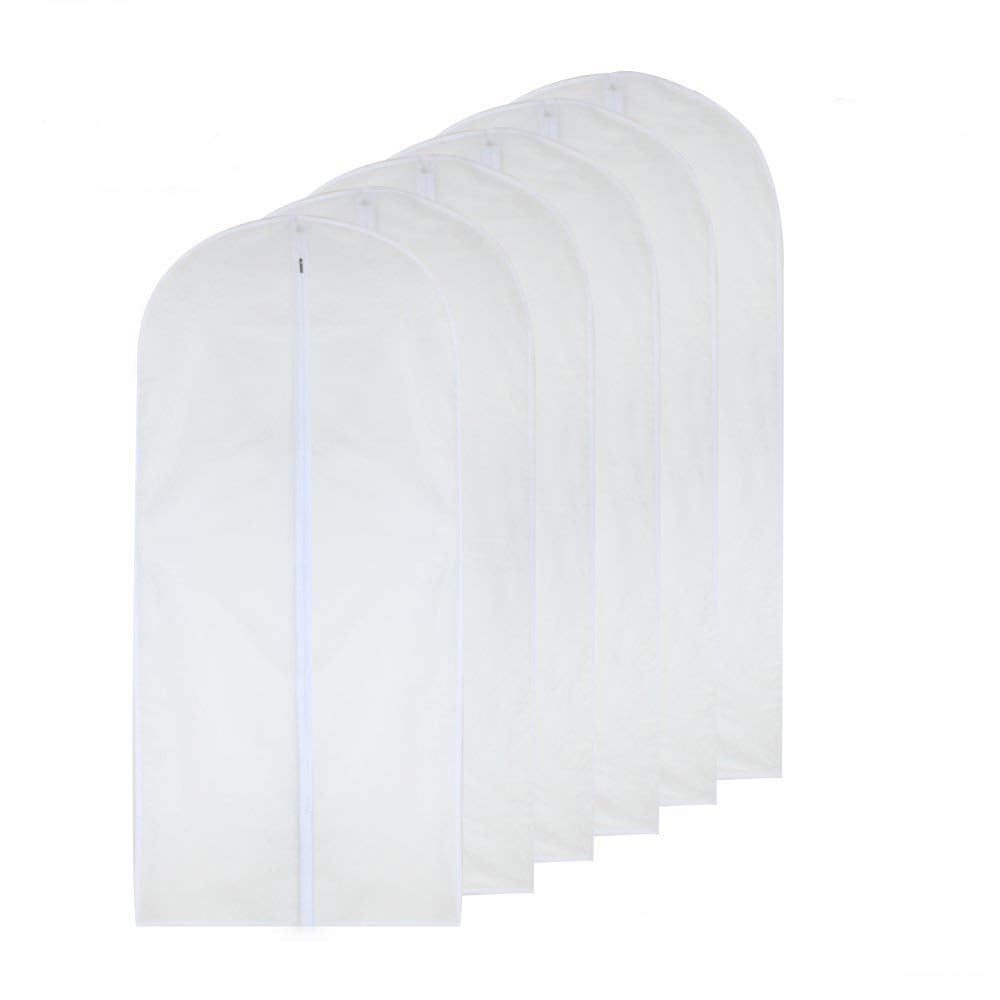 HomeClean Garment Bag Clear 60 x 100cm(24'' x 40'') Suit Bag Moth Proof Garment Bags White Breathable Full Zipper Dust Cover for Suit Dance Clothes
