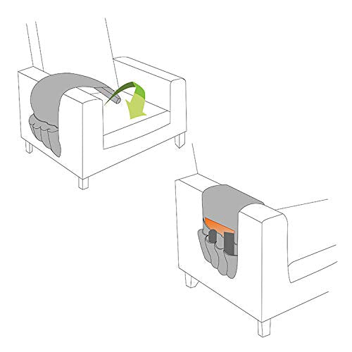 Sofa Chair Armrest Storage Organizer Non-Slip Couch Recliner Remote Control Holder Waterproof Sofa Arm Tidy Hanging Storage Bag with 5 Pockets Holder