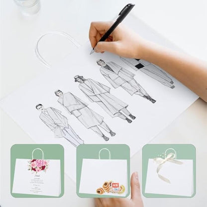 Switory Large Paper Bags for Gifts, White Kraft Gift Bag 16x6x12 Inch, 25 Pcs Party Bags with Handles for Party Favor, Thanksgiving,Birthday,Christian, Christmas.