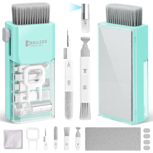 Laptop Screen Keyboard Cleaner Kit, Electronics Cleaning kit Tool for MacBook iPad iPhone Pro Cell Phone, Brush Tool for Tablet, Computer, PC Monitor,Camera with Spray with Patent (Tifny Blue)