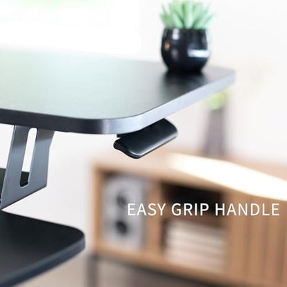 VIVO Height Adjustable 91cm Standing Desk Converter with Dual 13 to 30 inch Monitor Stand, Sit Stand Monitor Mount and Desk Riser, Black, DESK-V036K-M2