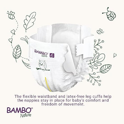 Bambo Nature Premium Eco Nappies, Size 6 (35+ lb/16+ kg), XXL, 20PK, Eco-Labelled Sustainable Nappies, Enhanced Leakage Protection, Secure and Comfortable Baby Nappy