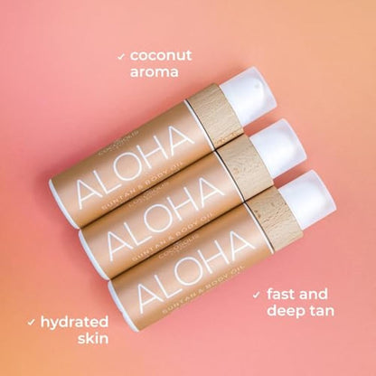 COCOSOLIS Aloha Tanning Accelerator with Vitamin E, Cocoa Butter - Organic Tanning Oil & Body Lotion with 6 Precious Oils (110)