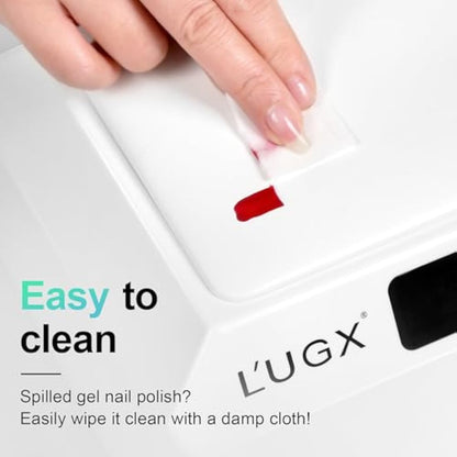 L'UGX Professional Nail Curing Lamp for Gel Polish Dryer 72W LED UV Nail Lights with Arm Rest Pillow & Retractable Tray,Perfect for Manicure & Pedicure at Salon & Home