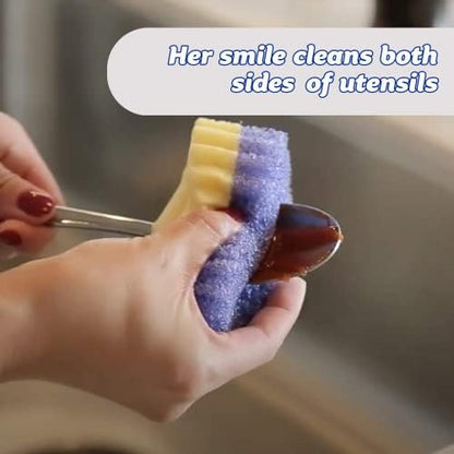 Scrub Daddy Scrub Mommy Cleaning Sponges - Dual Sided Non Scratch Sponge Scourers, Smiley Kitchen Sponges for Dishwashing & Bathroom, FlexTexture Dish Scrubber Sponge, Violet Twin Pack