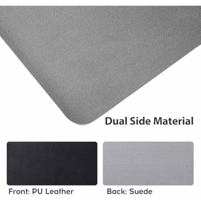 DOBAOJIA Extended Mouse Pad Desk Pad Large 31.5" X 15.7" Large Mouse Mat XL Desk Blotter Writing Pad for Laptop/Office/Home, PU Leather Side Waterproof +Suede Side Non-Slip (Black)