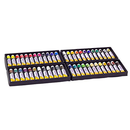 Daler-Rowney Graduate 22ml Acrylic Paint Set, 48 Assorted Colours, High Lightfastness, Water-Based, Solvent-Free, Ideal for Student Artists &