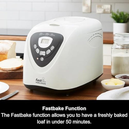 Morphy Richards Fastbake Breadmaker, 12 Programmes, 1.5lb, 2lb Loaf Sizes, 13 Hour Delay Timer, Keep Warm, 48281