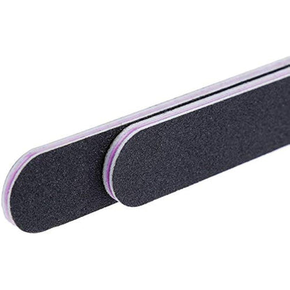 Lictin Pack of 16 Professional Nail Files Double Sided Emery Board (120/240 Grit)(Black)