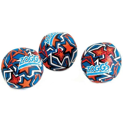 Zoggs Kids Water Friendly Splash Neoprene Covered Balls - Orange/Blue with Star Print, 3.5 inch each