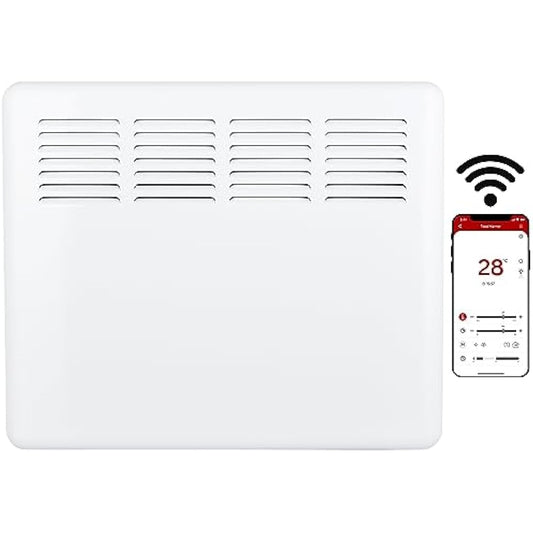 MYLEK Panel Space Heater 1KW Eco Smart WiFi App Radiator Electric Low Energy, 1KW,1.5KW, 2KW Available - Wall Mounted or Floor Standing, Bathroom IP24 Rated for Homes, Offices (1000w)