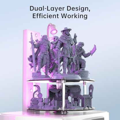 ANYCUBIC 3D Printer Wash and Cure 3 Plus, Larger 2 in 1 Wash Cure Machine for ANYCUBIC Photon Mono 6Ks Mars with Gooseneck Lights, IPA-Saving & Efficient Curing, Washing Size 8.97” x 5.04” x 10.24”