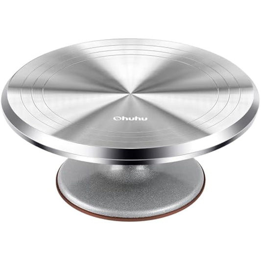 Ohuhu Cake Turntable, 12 Inch Cake Decorating Turntable, Aluminium Alloy Cake Rotating Stand, Cake Turn Table for Baking Cake Decoration, Gift for Baking Enthusiast