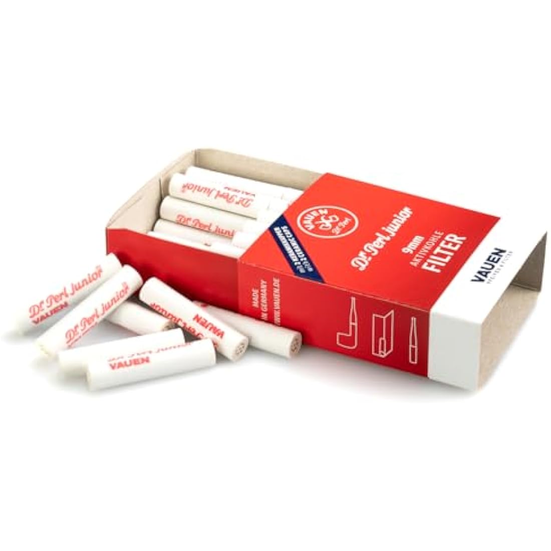 40 x 9mm Charcoal Pipe Filters Vauen dr. Perl Junior