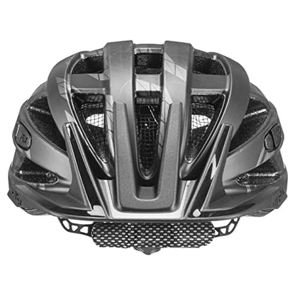 uvex i-vo cc - Lightweight All-Round Bike Helmet for Men & Women - Individual Fit - Upgradeable with an LED Light - Black-Smoke Matt - 52-57 cm