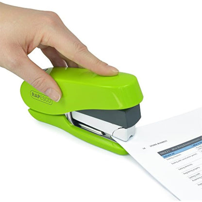 Rapesco 1470 Luna Less Effort Stapler with 2000 Staples, 50 Sheet Capacity, Green