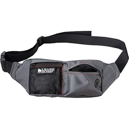 Leash Boss Dog Treat Pouch for Training | Dog Treat Fanny Pack for Walking, Running, Hiking | Portable Kibble Snack Container for Pets | 3 Pack, Grey, 168g