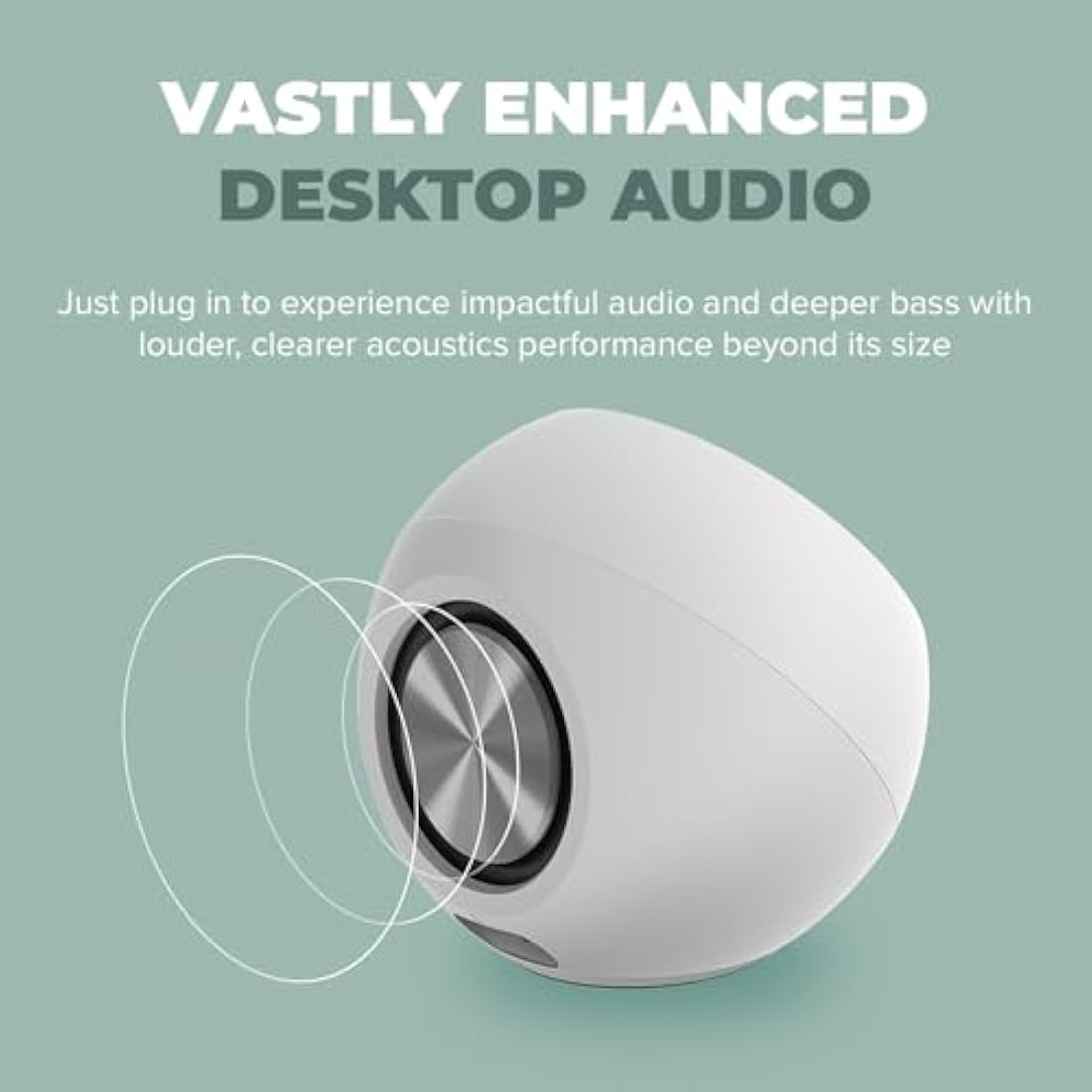 CREATIVE Pebble Pro Minimalist 2.0 USB-C Computer Speakers with Bluetooth 5.3 and Customizable RGB Lighting, Clear Dialog and BassFlex Tech, USB Audio, Headset Port, for PC and Mac
