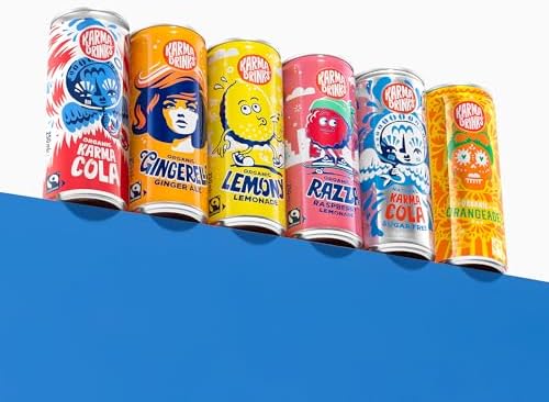 Karma Drinks Gingerella Ginger Ale (250ml x 24 Cans Soft Drink), Organic, Gluten Free Ginger Drink, Natural Ingredients, FairTrade, Vegan Friendly, No GMO, Carbonated Fizzy Drinks 24 Pack