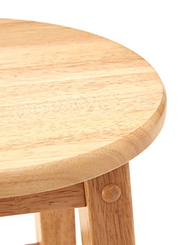 Premier Housewares Bar Stool/Tall/Breakfast Bar Stool/Wooden Stool/Traditional/Kitchen Stool/Wooden Bar Stools/with Footrest/Natural  Height 74cm