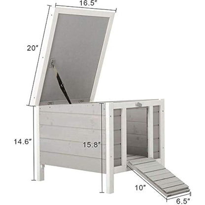 Bunny Business Cat/Puppy/Rabbit/Guinea Pig Wooden Hide House - 50 x 42 x 43cm (Grey)