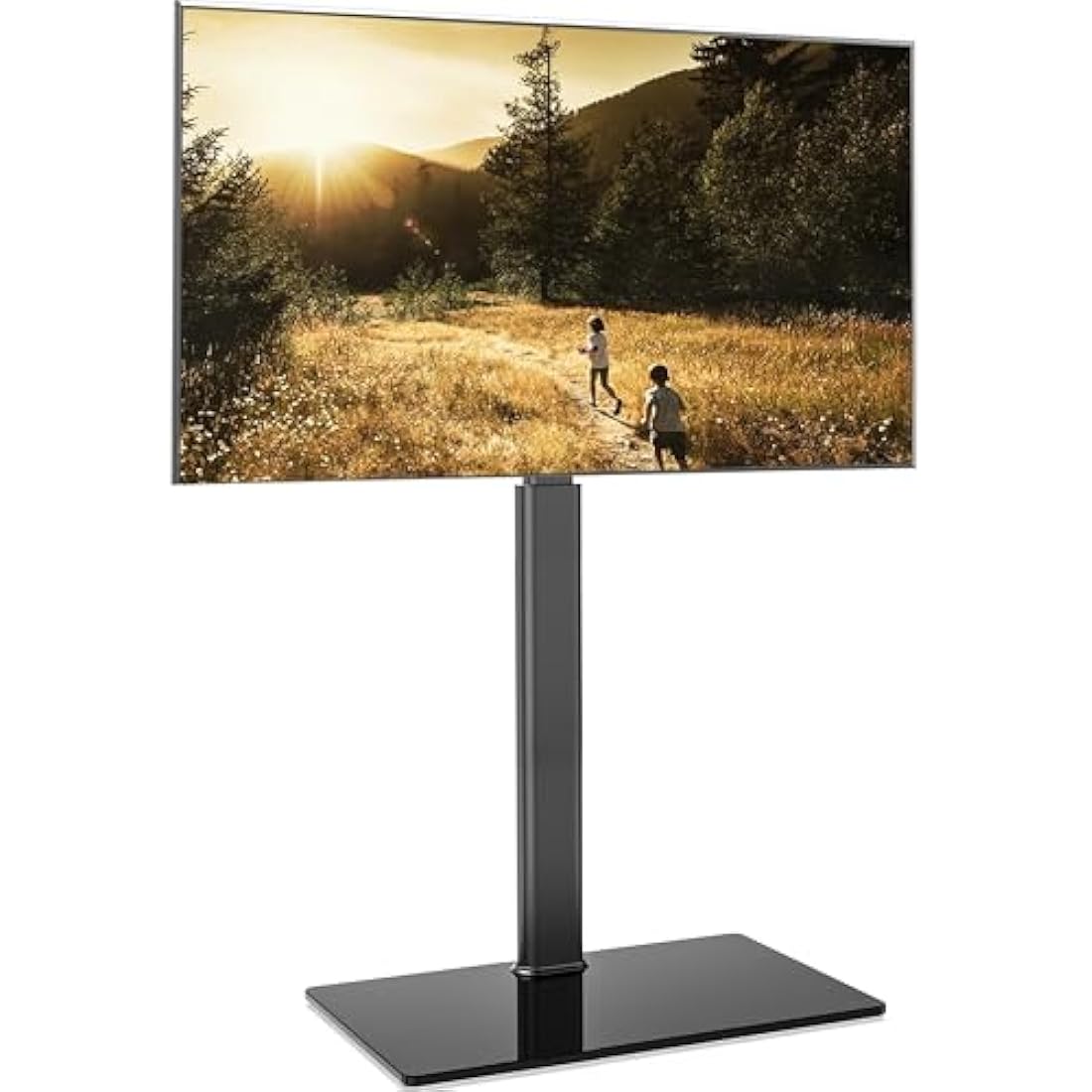 FITUEYES TV Floor Stand for 32 to 60 inch TVs, Floor Standing TV Stand with Swivel Bracket, Height Adjustable, Holds 30kgs, Max VESA 600x400mm Black