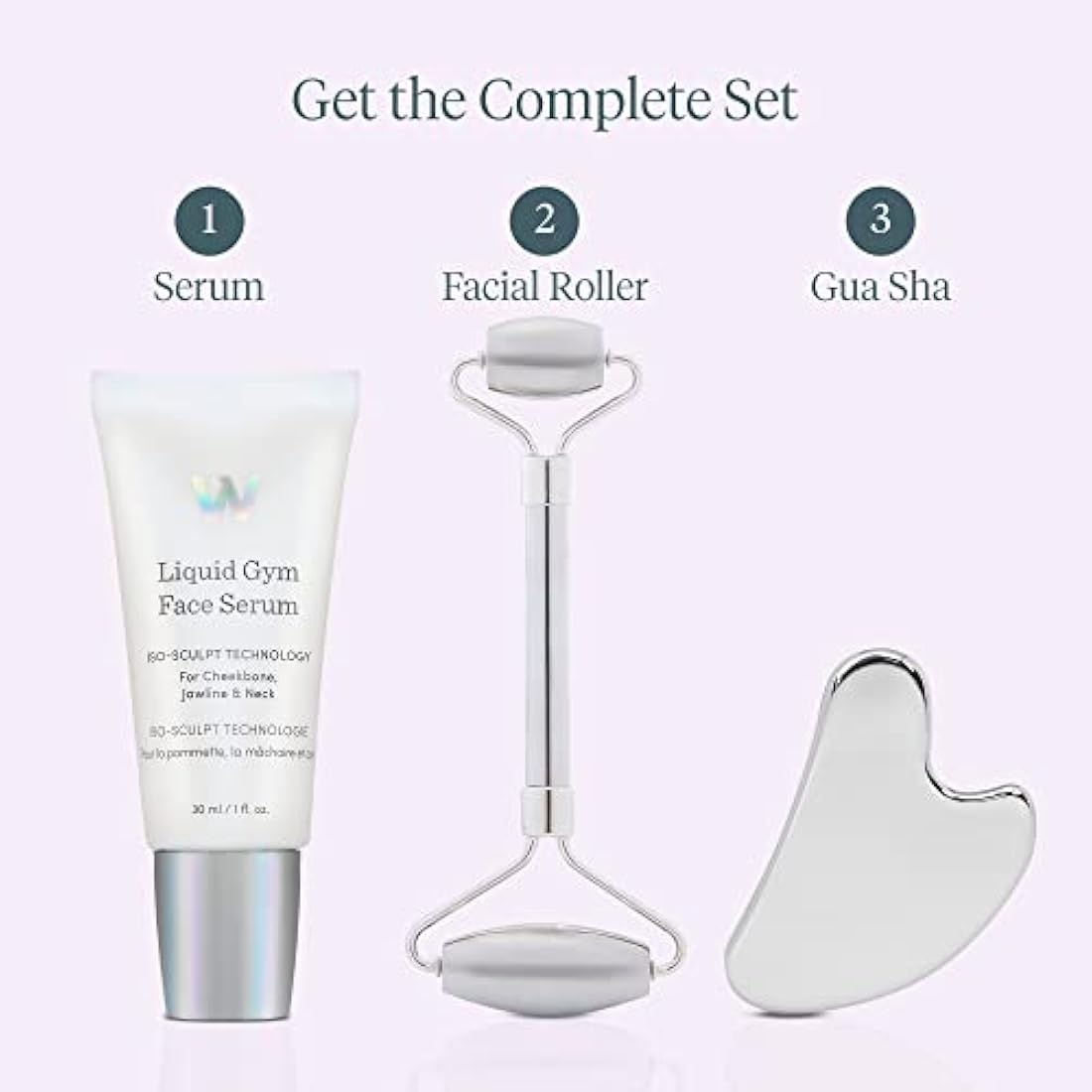 Wonderskin Liquid Gym Facial Roller, Stainless Steel Face Roller Massager for Puffy Eyes and Dark Circles, Face Sculpting Tool
