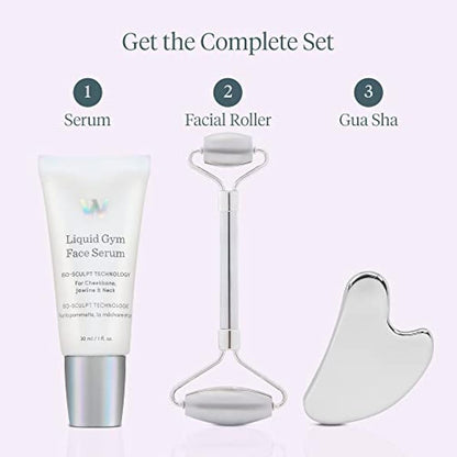 Wonderskin Liquid Gym Facial Roller, Stainless Steel Face Roller Massager for Puffy Eyes and Dark Circles, Face Sculpting Tool