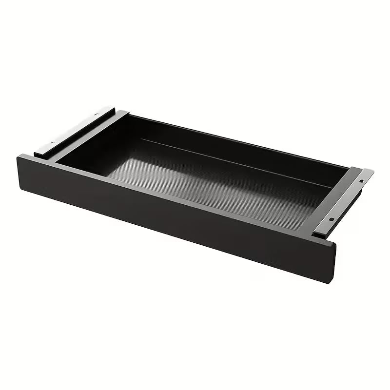 ZEEFAN Under Desk Mounted Sliding Drawer to pull out, Attachable Desk Pencil Drawer Ball-Bearing Slides (Black)