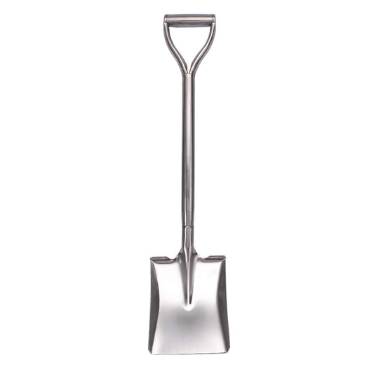 LUBAN Stainless Steel Shovel Length:80 Square Metal Shovel with D Handle Stainless Steel Spade Shovel with a Flat Front Edge Gardening Camping