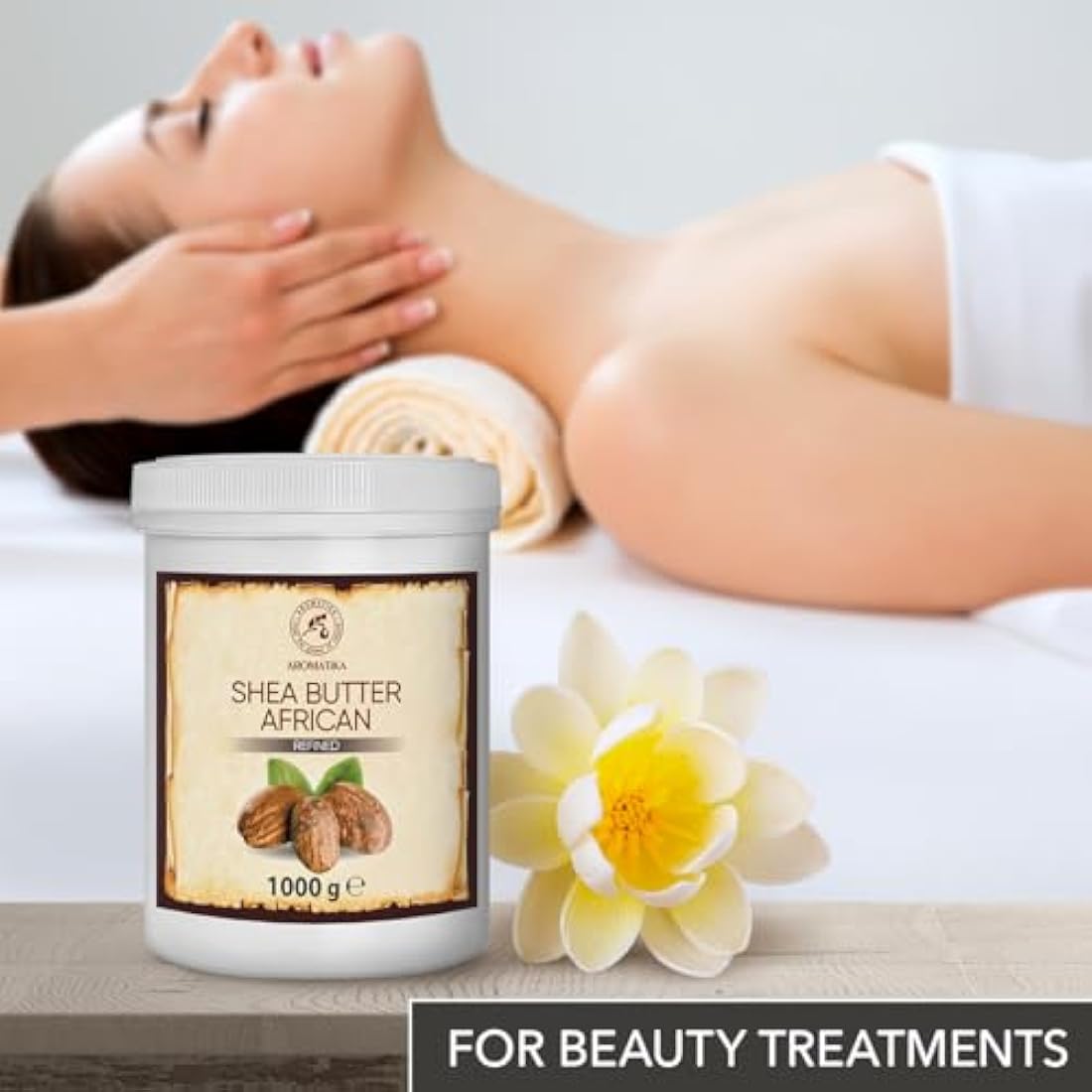 Shea Butter 1000g - Butyrospermum Parkii - Karite - Body Butter - Refined - Sheabutter for Beauty Care - Massage - Body Moisture - Lip Care - Hand & Nail Care - Hair Care