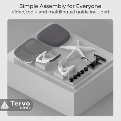 Tervo Model U | Folding Office Chair for Small Spaces | Ergonomic Design with High Rebound Mesh | Computer Desk Chair for Gaming | For Adults & Kids | Foldable & Compact with Flip Up Arms