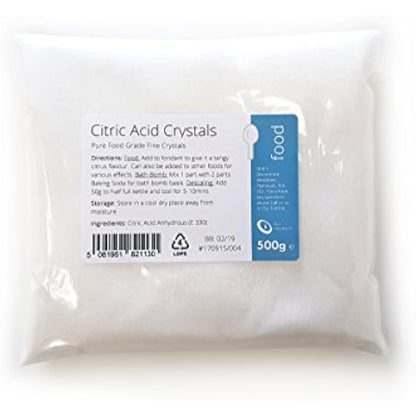 Intralabs 500g Citric Acid - Pure Food Grade Fine Crystals