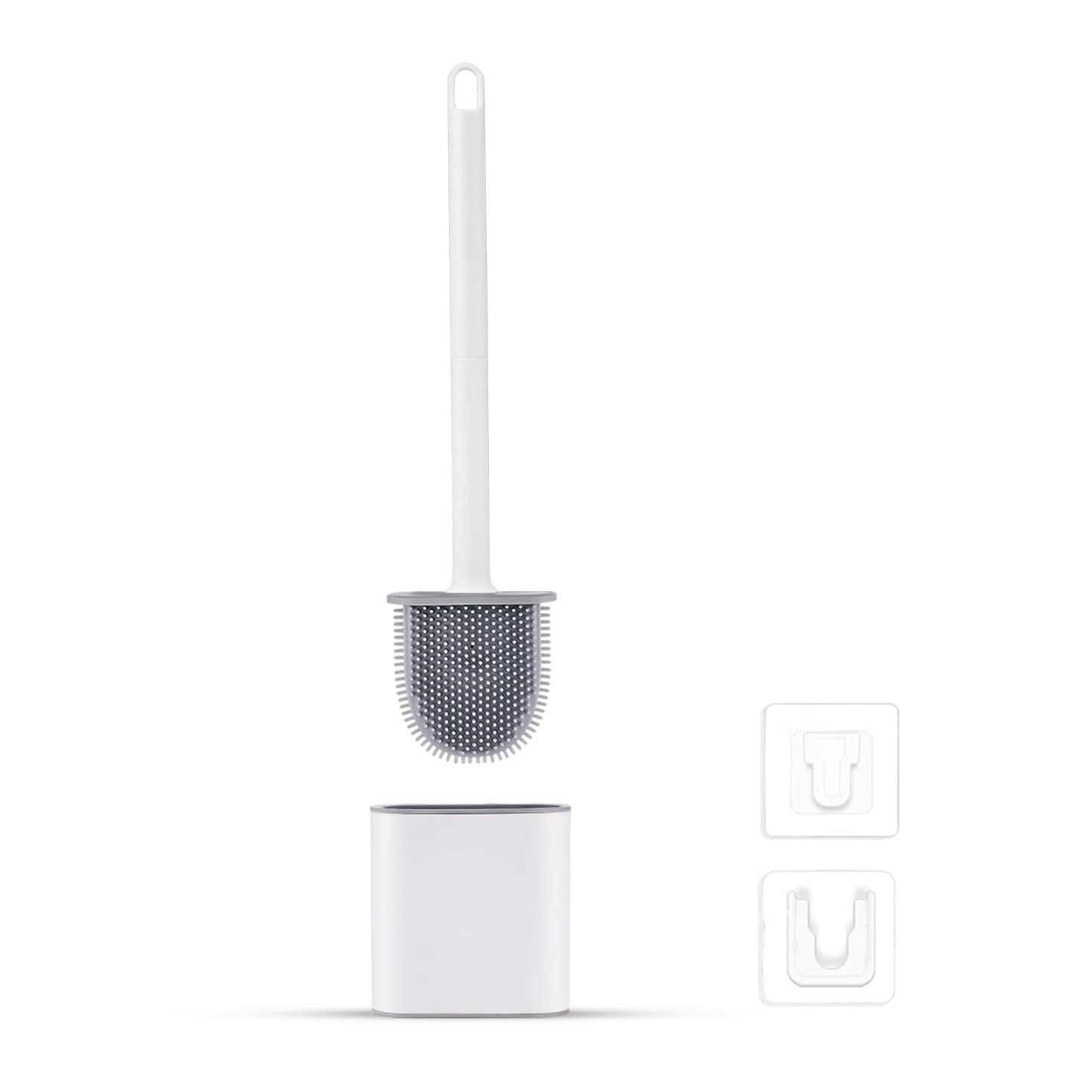 Ibergrif Silicone Toilet Brush and Holder Set, Quick Drying, Deep Cleaning