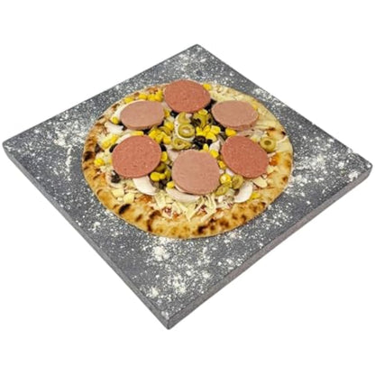 Baking Pizza Lava Stone. Bread Making 100% Natural Volcanic Square Serving Stone. Multi-Purpose Oven & BBQ, Grill. High Heat Retention. (30x30cm)
