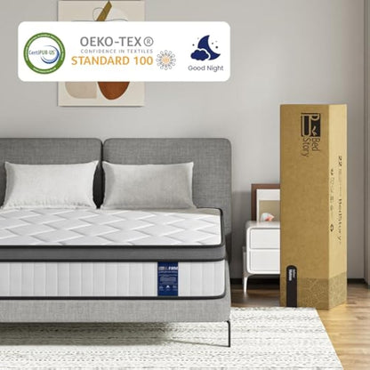 BedStory Double Mattress 135x190cm – 22cm Pocket Sprung Mattress for Pressure Relief & Comfort Sleep