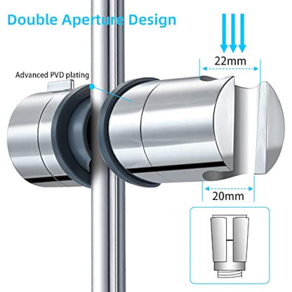 Shower Head Holders, BBLIKE Hand Shower Bracket Replacement 16-19MM Adjustable Replacement Shower Holder Chrome Plated Shower Bracket (16-19mm), Grey