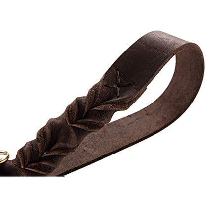 HUNTER Sansibar SOLID Adjustable Leather Braided Dog Lead Durable Elegant 1.5 x 200 cm Dark Brown