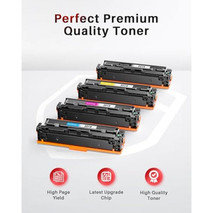 Halloya 201X 201A Toner Cartridge Compatible for HP M277dw Toner 201X 201A for Color LaserJet Pro MFP M277dw M252dw M277n M274n M252n CF400X CF401X CF402X CF403X (4Pack, Black Cyan Yellow Magenta)