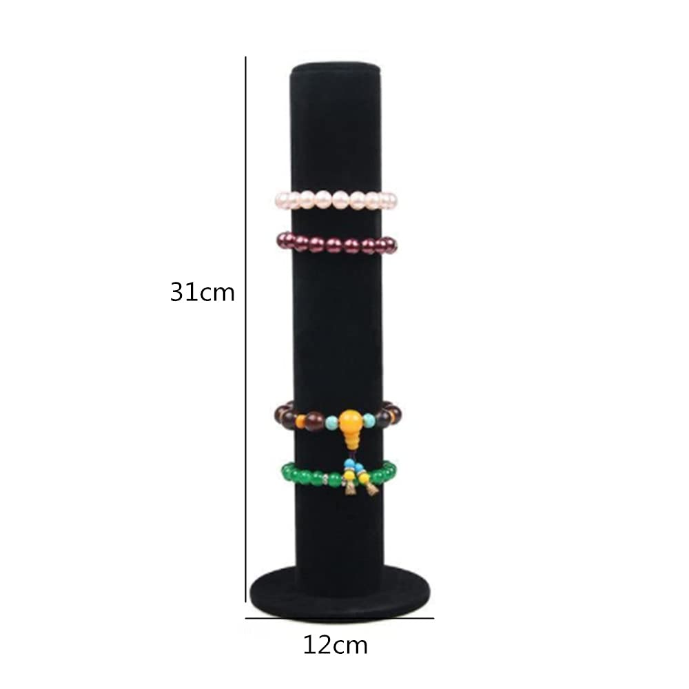 Loopunk Jewellery Stand, Tower for Jewellery, Bracelets, Hair Bands, Bangle Holder, T-Bar Shape (Black Velvet)