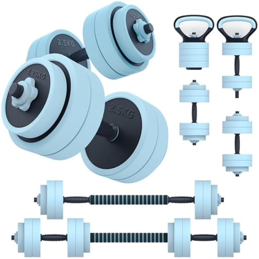 PASYOU 4 in1 Dumbbells Set,Adjustable Dumbbell Set for Gym Used as Barbell, Kettlebells,Push up Stand Dumbbell Body Building 20KG Set,Free Weights Set for Home Fitnes