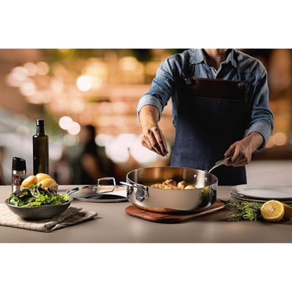 Tramontina 3-Ply Stainless Steel Frying Pan with lid 30cm (5.6l)