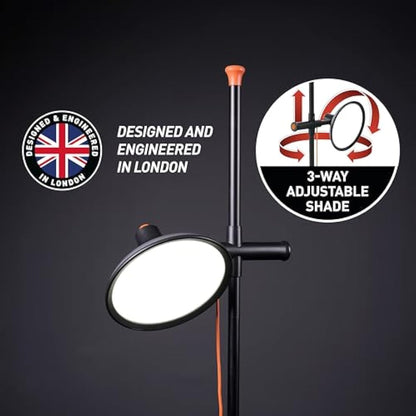 Daylight Artist Studio Lamp 2-6,000 Lux LED with 95+ CRI, 24cm -Wide Shade, Black