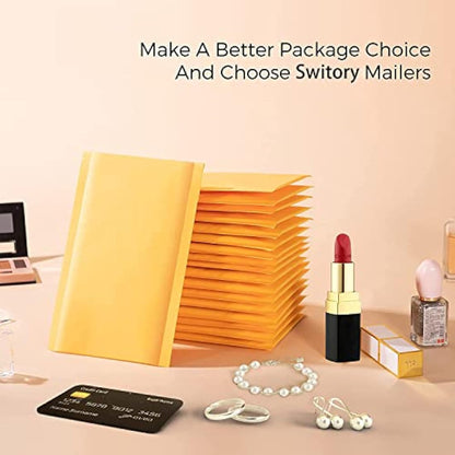 Switory 25pc Small A4 21.6cmx28cm Kraft Bubble Mailers Padded Envelopes for Packaging Gold Delivery Envelopes Padded